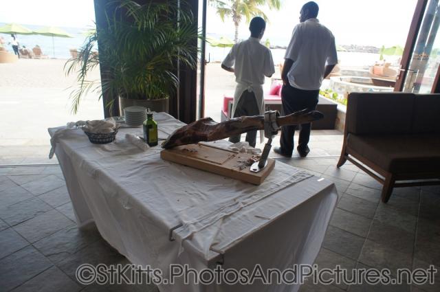 Carved ox leg served at Carambola Restaurant in St Kitts.jpg
