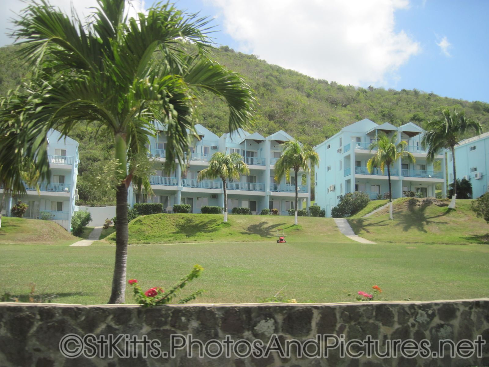 Resort with light blue apartments at Frigate Bay St Kitts.jpg
