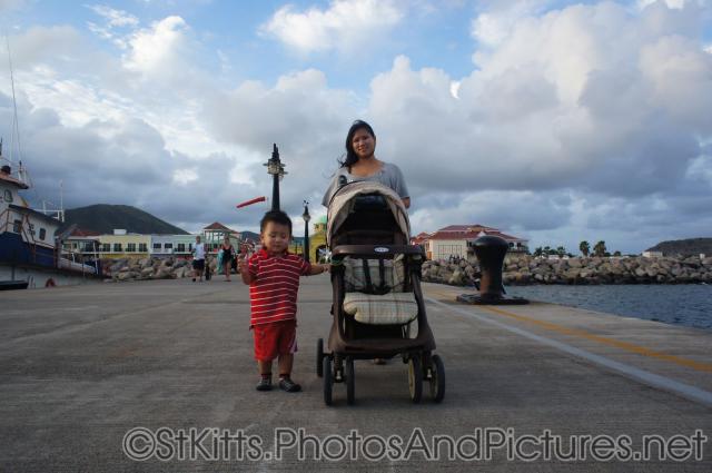 Darwin and mommy on cruise pier returning to ship in St Kitts.jpg
