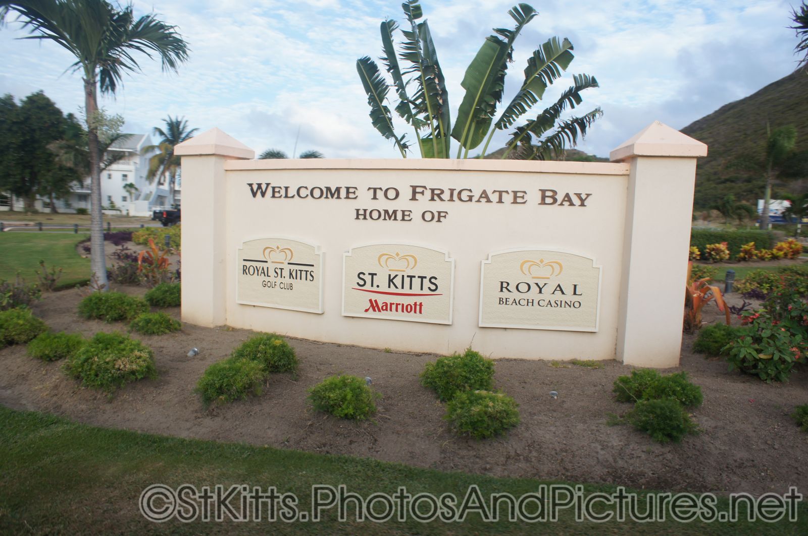 Welcome to Frigate Bay home of Royal St Kitts St Kitts Marriott and Royal Beach Casino sign.jpg
