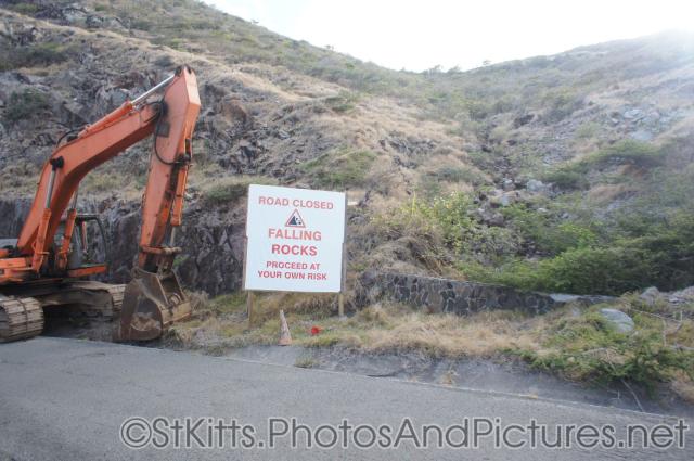 Road closed warning sign in St Kitts.jpg